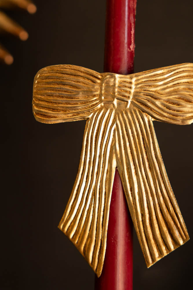 Antique Gold Bow Dinner Candle Ring