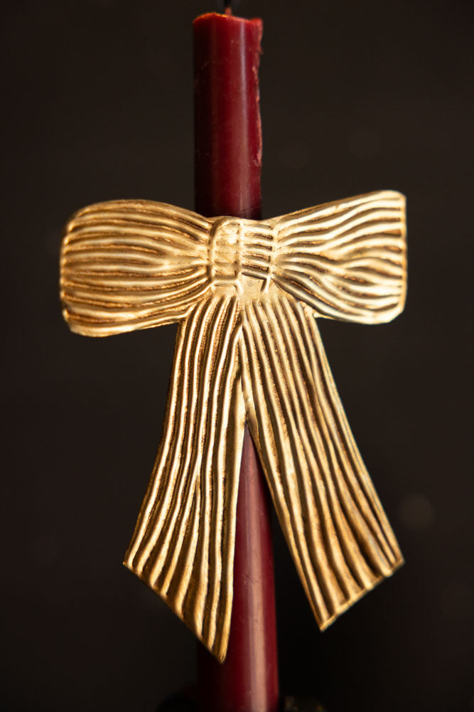 Antique Gold Bow Dinner Candle Ring
