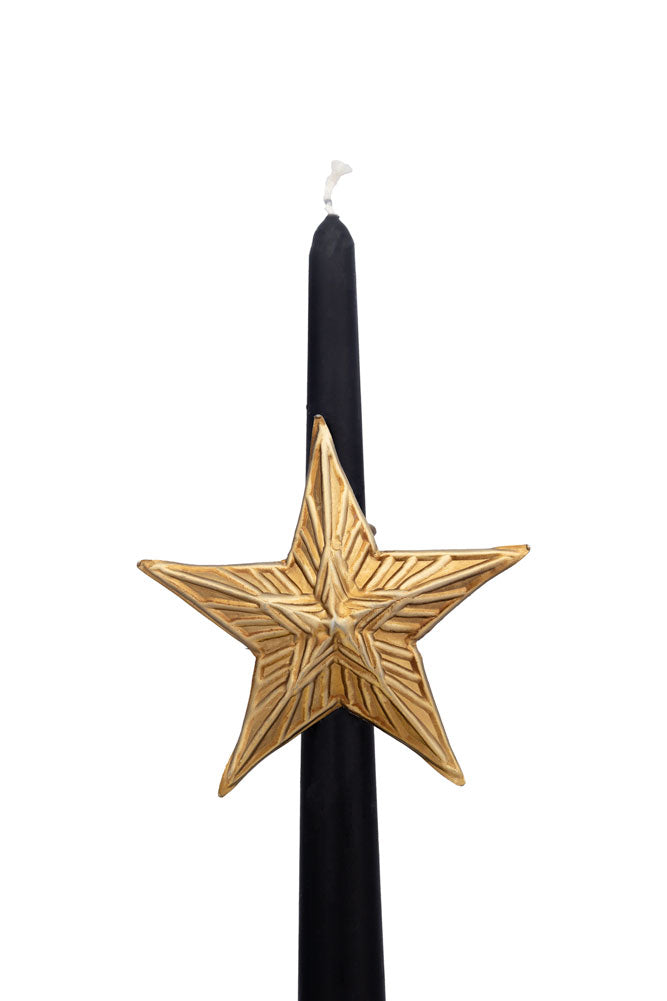 Antique Gold Star Dinner Candle Ring
