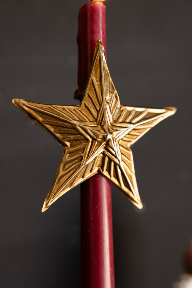 Antique Gold Star Dinner Candle Ring