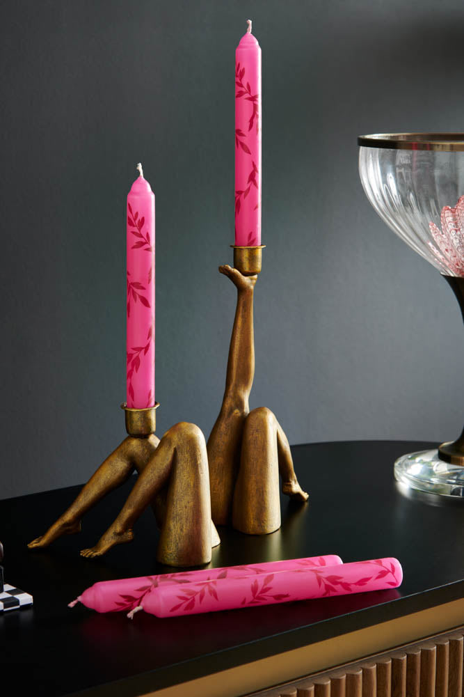 Kicking Leg Candle Holder In Gold