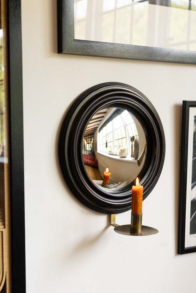 Round Convex Mirror Wall Sconce