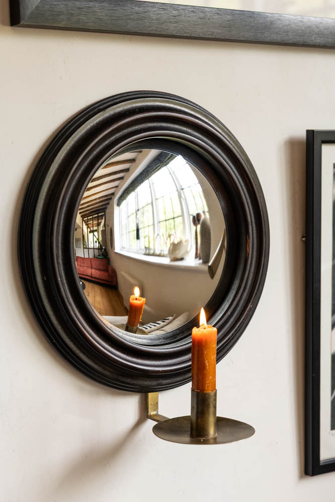 Round Convex Mirror Wall Sconce