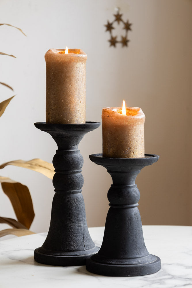 Traditional Black Candle Holder - Short