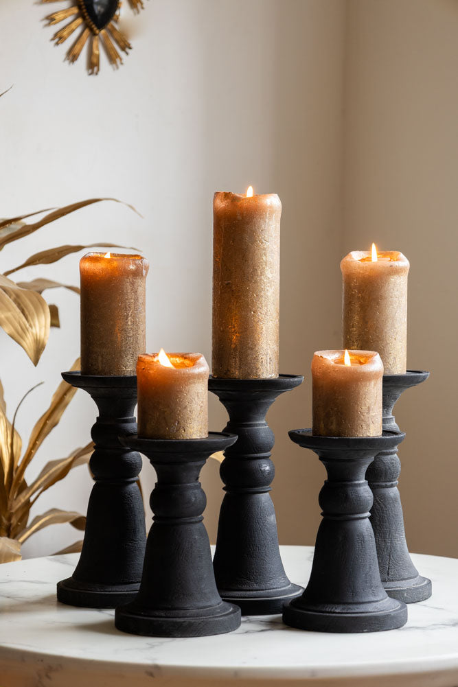 Traditional Black Candle Holder - Short