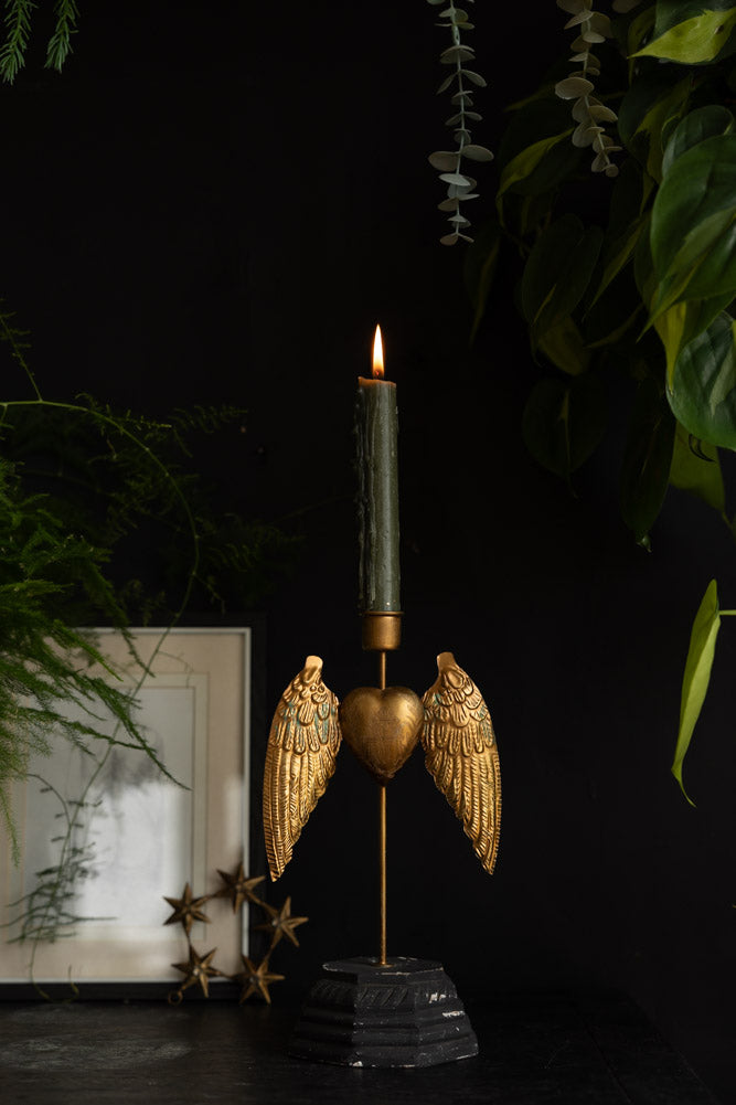 Winged Milagro Heart Candle Holder