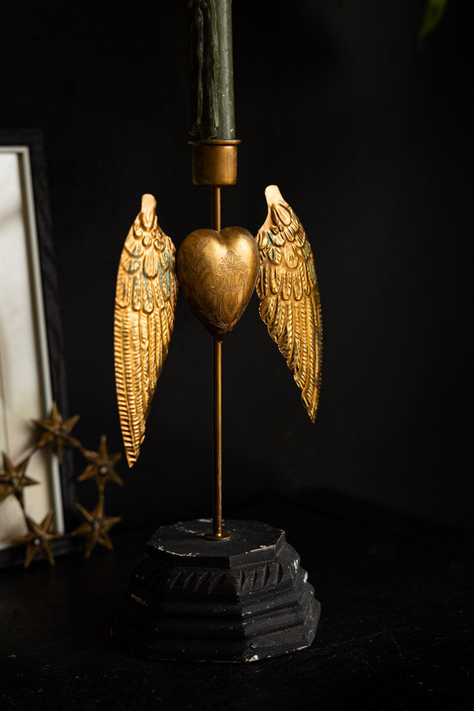 Winged Milagro Heart Candle Holder